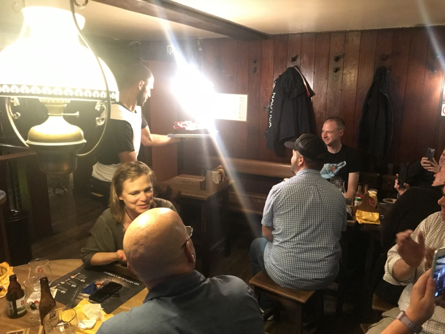Day 1- Dinner in Brussels and a Birthday Celebration for a member of our group